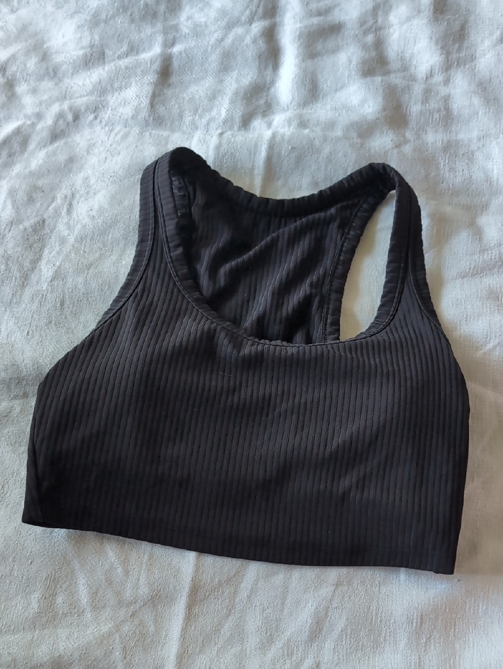 all in motion Black Ribbed Racerback Sports Bra